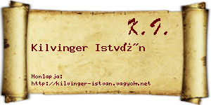 Kilvinger István névjegykártya